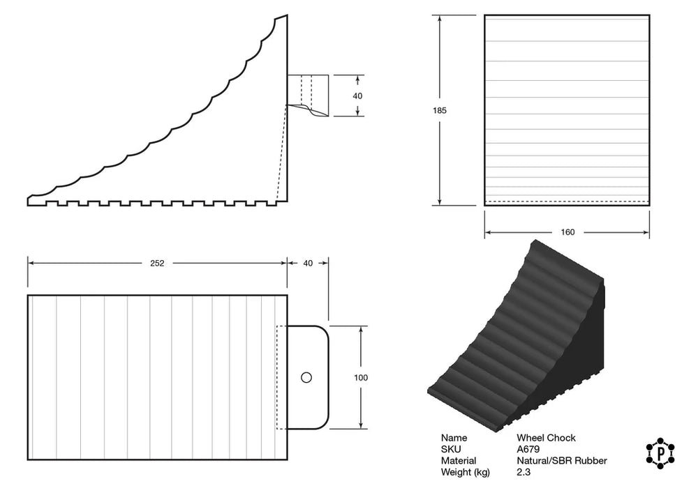 R679 Fahrzeug Unterlegkeile (260 x 160 x 190 mm)
