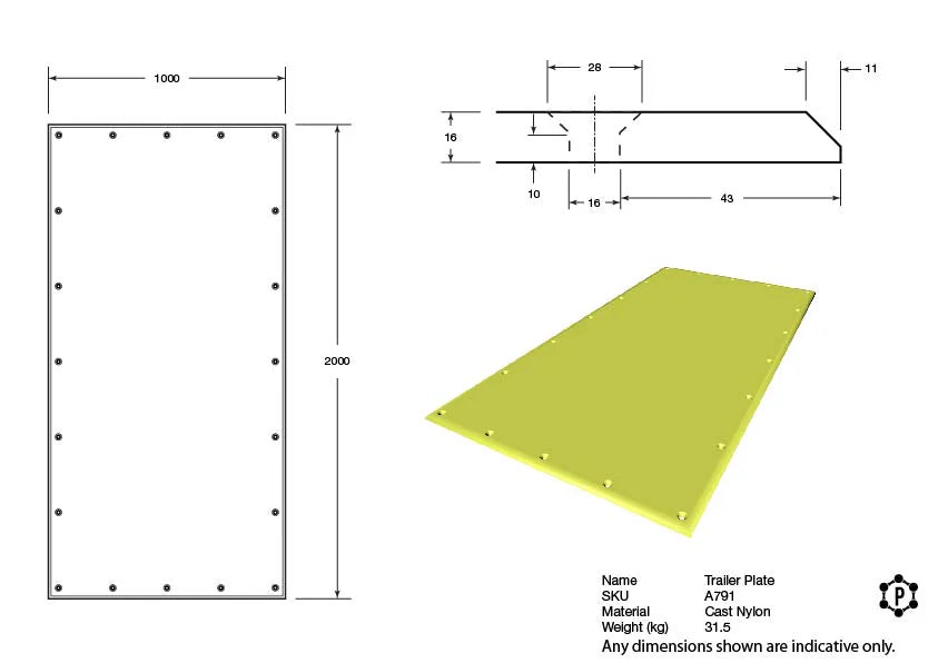 R791 Nylon Trailer Plate – Heavy Duty Landing Leg Protection