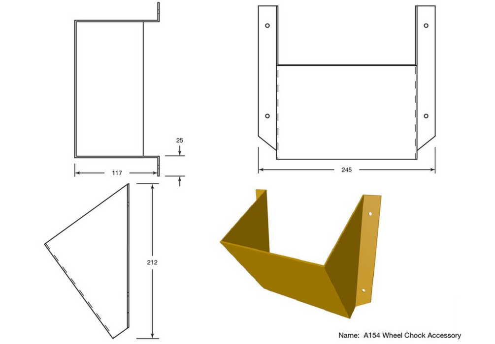 R154 Unterlegkeil-Zubehör (245 x 212 x 117 mm)