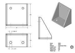 R062 Halterung (250 x 250 x 150 mm)