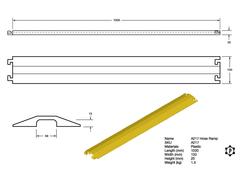 R217 Langlebige Schlauch- und Kabelrampe (135 x 20 x 1000 mm)