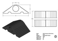 R220 Gummi-Kabelschutz (165 x 55 x 4000 mm)