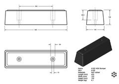 R182 LKW-Stoßstange (425 x 120 x 100 mm)