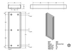 R057 Rückplatte (770 x 270 x 80 mm)