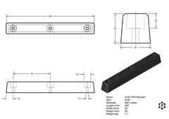 R181 LKW-Stoßstange (405 x 50 x 50 mm)