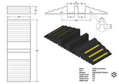 R229 Gummischlauch- und Kabelrampe (820 x 310 x 102 mm)