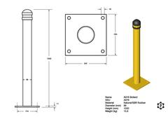 R076 Poller (89 x 1000 mm)