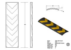 R091 Wandschutz (220 x 36 x 800 mm)