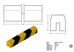 R283 Schaumstoffkante (1000 x 40 x 38 mm)