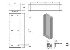 R058 Rückplatte (770 x 270 x 120 mm)