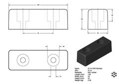 R174 LKW-Stoßstange (148 x 50 x 50 mm)