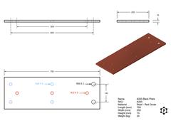 R335 Rückplatte (750 x 250 x 15 mm)