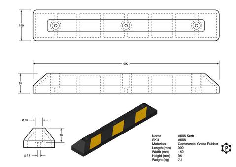 R086 Bordstein (900 x 150 x 95 mm)