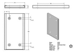 R052 Rückplatte (450 x 270 x 33 mm)