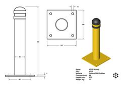 R075 Poller (89 x 600 mm)