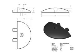 R104 Bremsschwellen-Endkappe (300 x 150 x 50 mm)