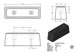 R178 LKW-Stoßstange (250 x 80 x 90 mm)