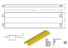 R219 Schlauchkabelschutzrampe (75 x 40 x 1000 mm)