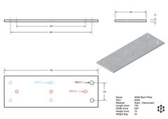 R056 Rückplatte (750 x 250 x 15 mm)